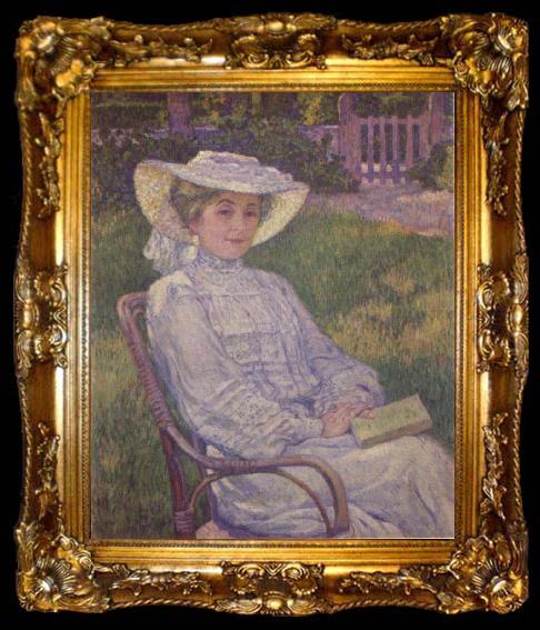 framed  Theo Van Rysselberghe The Woman in White, ta009-2