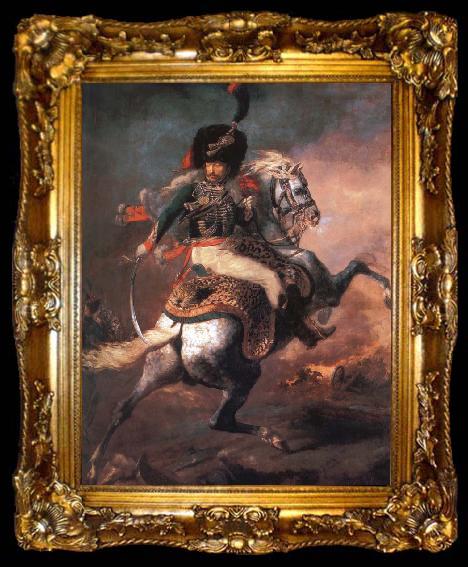 framed  Theodore Gericault An Officer of the Imperial Horse Guards Charging, ta009-2