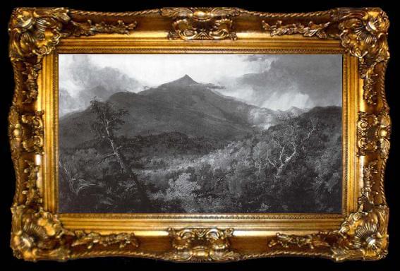 framed  Thomas Cole Schroon Mountain Adirondacks, ta009-2
