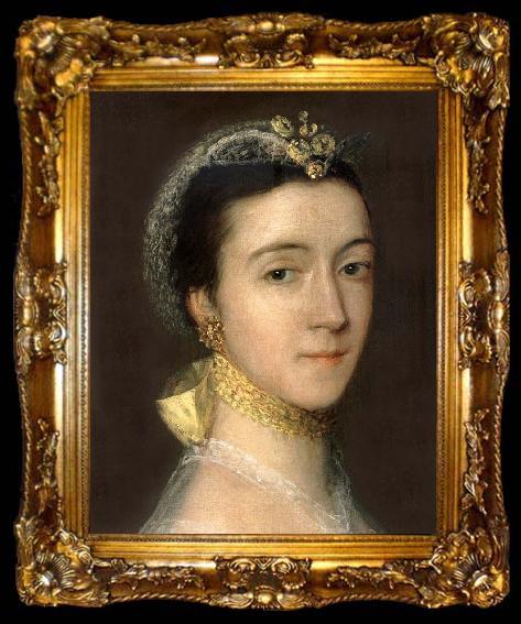 framed  Thomas Gainsborough Detail of Portrait of Sarah,Mrs Tobias Rustat, ta009-2