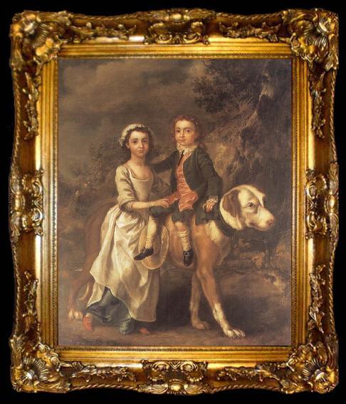 framed  Thomas Gainsborough Portrait of Elizabeth and Charles Bedford, ta009-2