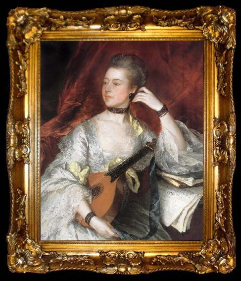 framed  Thomas Gainsborough Portrait of Ann Ford, ta009-2