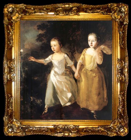 framed  Thomas Gainsborough The Painter-s Daughters chasing a Butterfly, ta009-2
