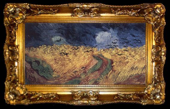 framed  Vincent Van Gogh Wheatfield with Crows, ta009-2