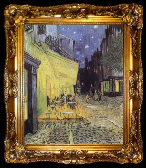 framed  Vincent Van Gogh Cafe Tarrasse by night, ta009-2