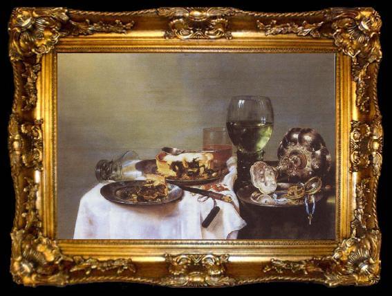 framed  Willem Claesz Heda Breakfast Talbe with Blackberry Pie, ta009-2
