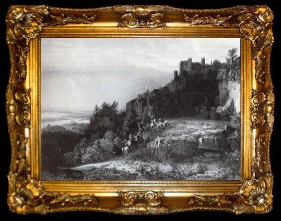 framed  Worthington Whittredge Kampf vor der Burg, ta009-2