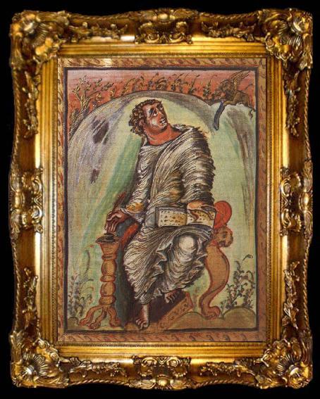 framed  unknow artist The Saint Johannes, from the Kroningsevangeliarium, ta009-2
