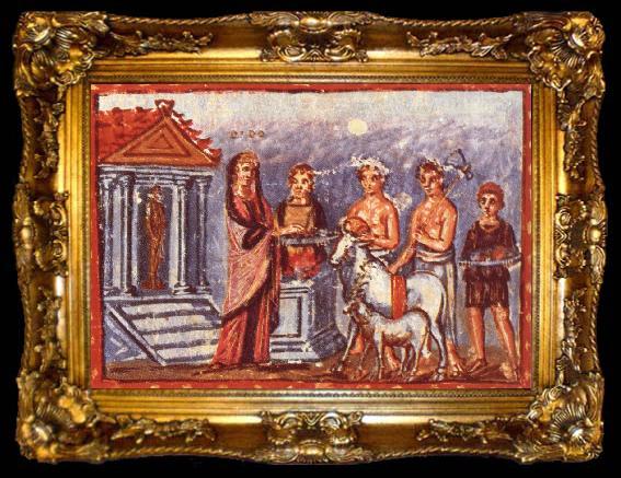 framed  unknow artist Dido draagot offerings on, illustration by Aeneis of Vergilius, ta009-2