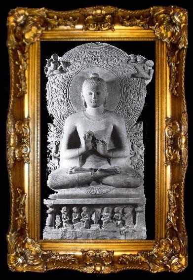 framed  unknow artist Teaching Buddha from Sarnath, ta009-2