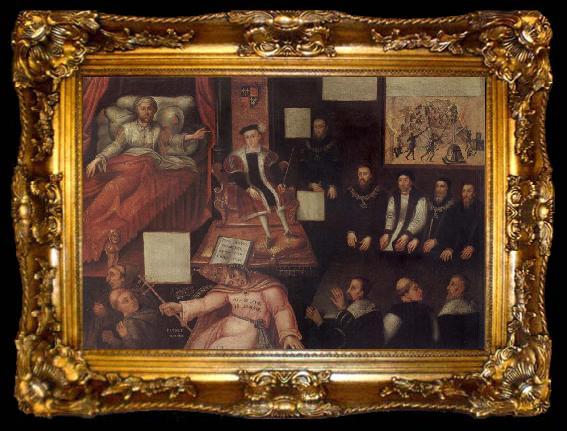 framed  unknow artist Edward and the Pope,and anti-papal allegorical painting, ta009-2