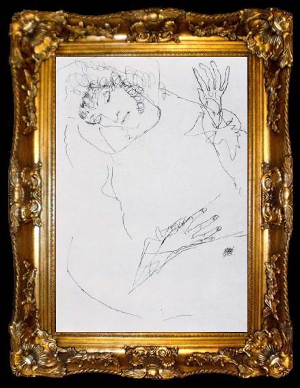 framed  Egon Schiele Study for the Holy family, ta009-2