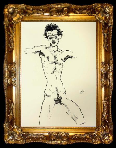 framed  Egon Schiele Nude Self Portrait, ta009-2