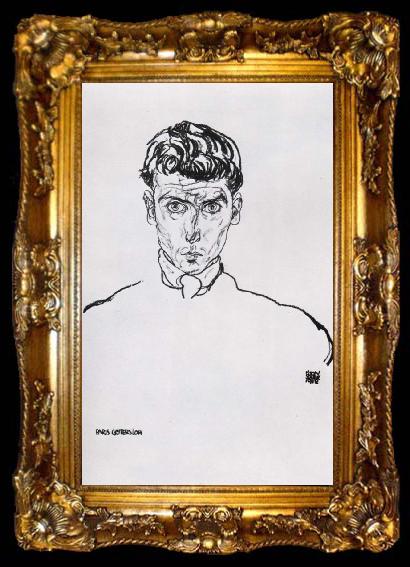 framed  Egon Schiele Portrait of a PGutersloh, ta009-2