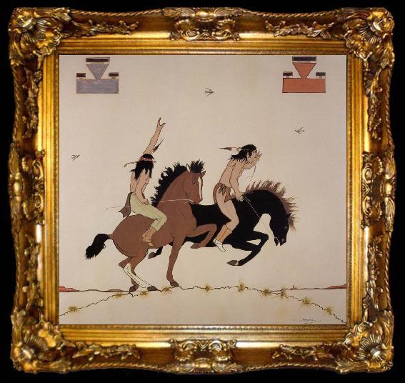 framed  Quincy Tahoma Two Riders, ta009-2