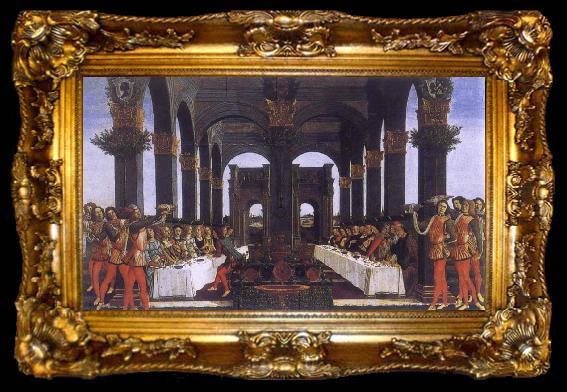 framed  Sandro Botticelli The novel of the Anastasius degli Onesti the wedding banquet, ta009-2