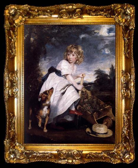 framed  Sir Joshua Reynolds Master Henry Hoare as The Young Gardener, ta009-2