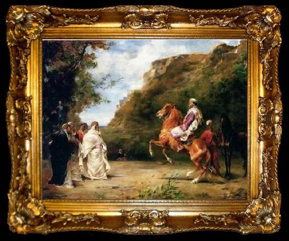 framed  unknow artist Arab or Arabic people and life. Orientalism oil paintings 75, ta009-2