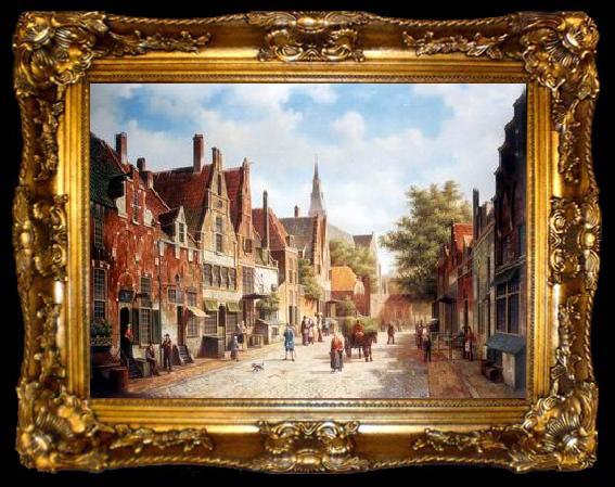 framed  unknow artist European city landscape, street landsacpe, construction, frontstore, building and architecture. 177, ta009-2