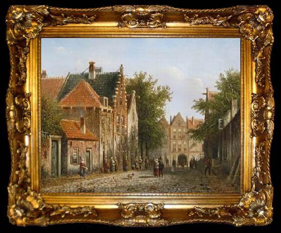 framed  unknow artist European city landscape, street landsacpe, construction, frontstore, building and architecture.039, ta009-2