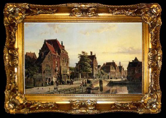 framed  unknow artist European city landscape, street landsacpe, construction, frontstore, building and architecture. 142, ta009-2