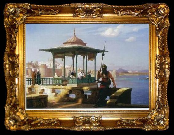 framed  unknow artist Arab or Arabic people and life. Orientalism oil paintings 93, ta009-2
