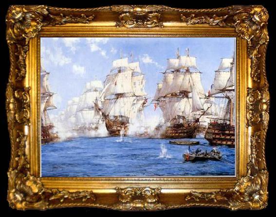 framed  unknow artist Seascape, boats, ships and warships. 39, ta009-2