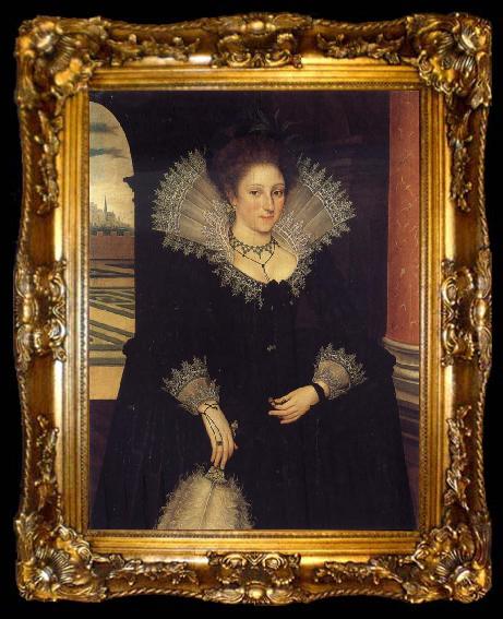 framed  unknow artist Portrait of a Lady,Traditionally known as Agnes Fermor, ta009-2