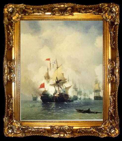 framed  unknow artist Seascape, boats, ships and warships. 151, ta009-2