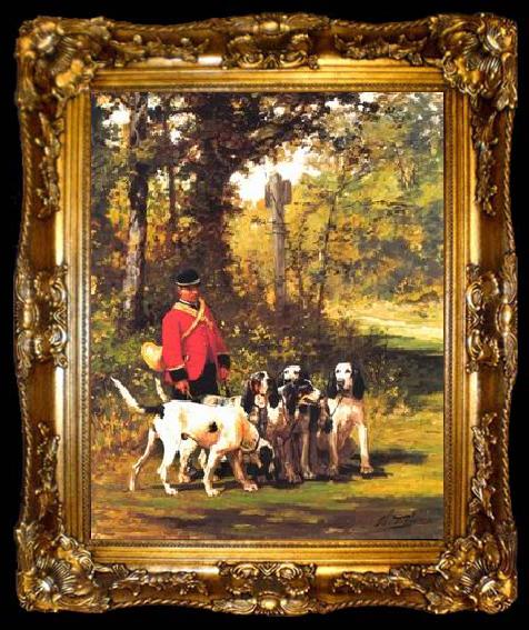 framed  unknow artist Classical hunting fox, Equestrian and Beautiful Horses, 207., ta009-2