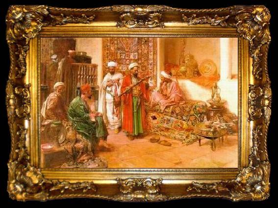 framed  unknow artist Arab or Arabic people and life. Orientalism oil paintings  347, ta009-2