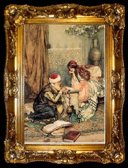 framed  unknow artist Arab or Arabic people and life. Orientalism oil paintings  397, ta009-2