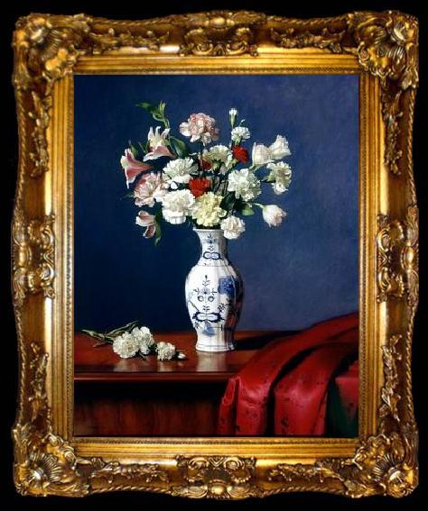 framed  unknow artist Still life floral, all kinds of reality flowers oil painting 02, ta009-2