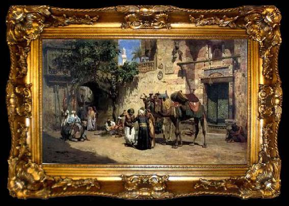 framed  unknow artist Arab or Arabic people and life. Orientalism oil paintings 38, ta009-2