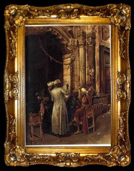 framed  unknow artist Arab or Arabic people and life. Orientalism oil paintings 46, ta009-2
