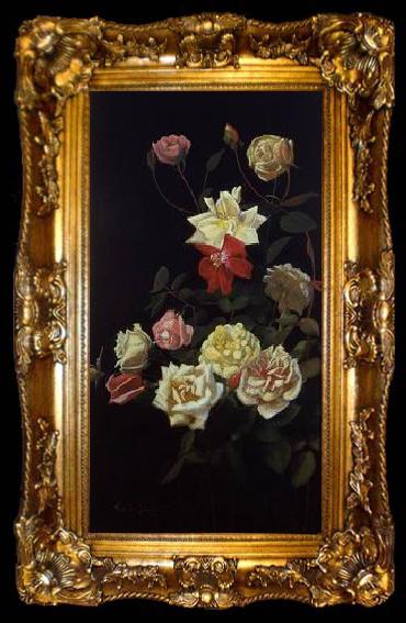framed  unknow artist Still life floral, all kinds of reality flowers oil painting 32, ta009-2
