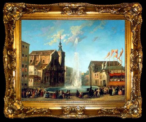 framed  unknow artist European city landscape, street landsacpe, construction, frontstore, building and architecture. 152, ta009-2