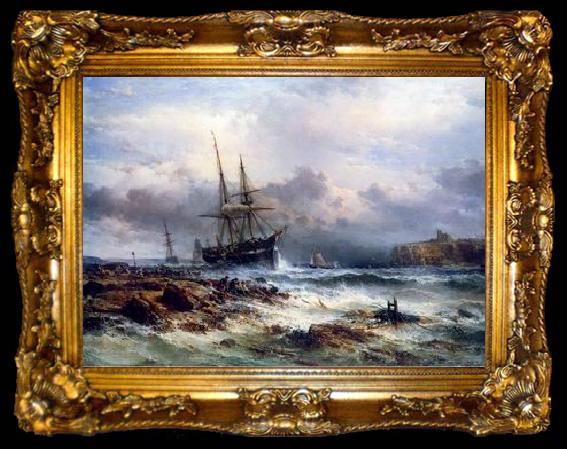 framed  unknow artist Seascape, boats, ships and warships. 142, ta009-2