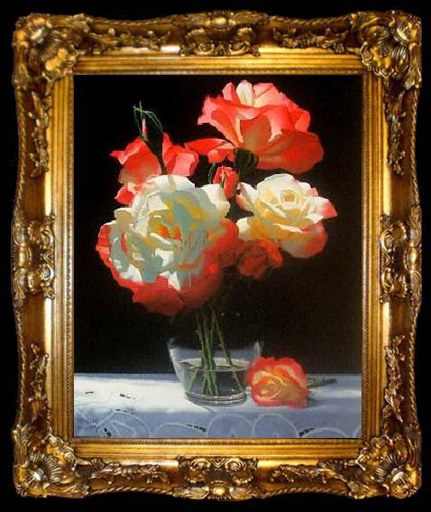 framed  unknow artist Still life floral, all kinds of reality flowers oil painting  53, ta009-2