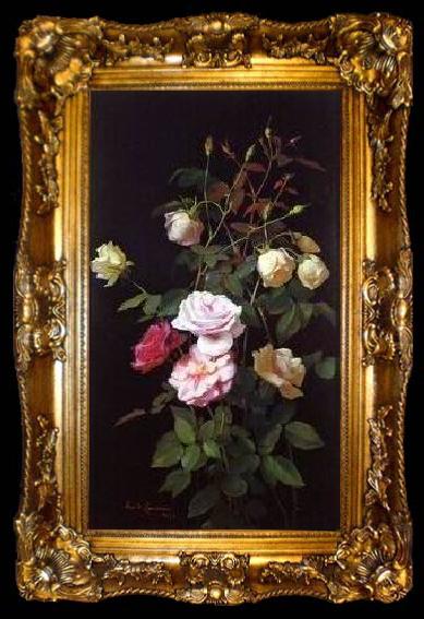 framed  unknow artist Still life floral, all kinds of reality flowers oil painting 11, ta009-2