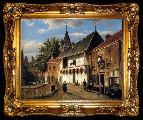 framed  unknow artist European city landscape, street landsacpe, construction, frontstore, building and architecture. 143, ta009-2