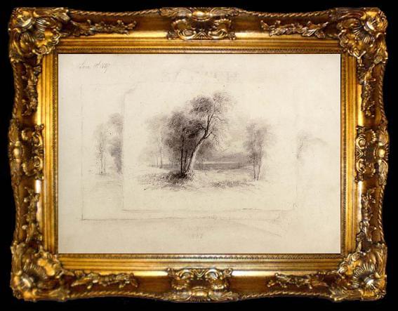 framed  Asher Brown Durand Frontispiece with Trompe, ta009-2