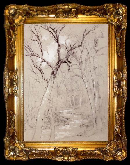 framed  Asher Brown Durand A Brook in the Woods, ta009-2