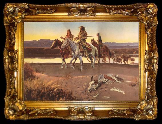 framed  Charles M Russell Carson-s Men, ta009-2