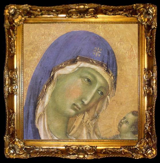framed  Duccio di Buoninsegna Detail of The Virgin Mary and angel predictor,Saint, ta009-2