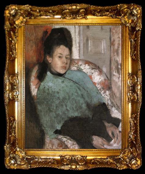 framed  Edgar Degas Portrait of Elena Carafa, ta009-2