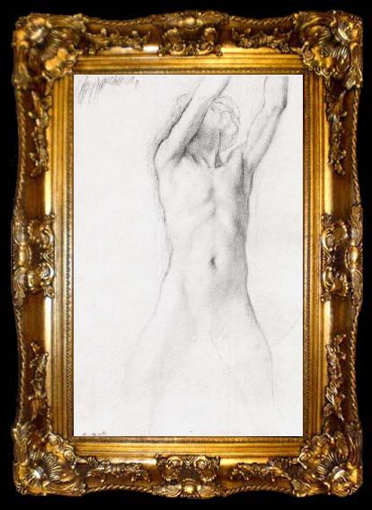 framed  Edgar Degas Study for the youth with Arms Upraised, ta009-2
