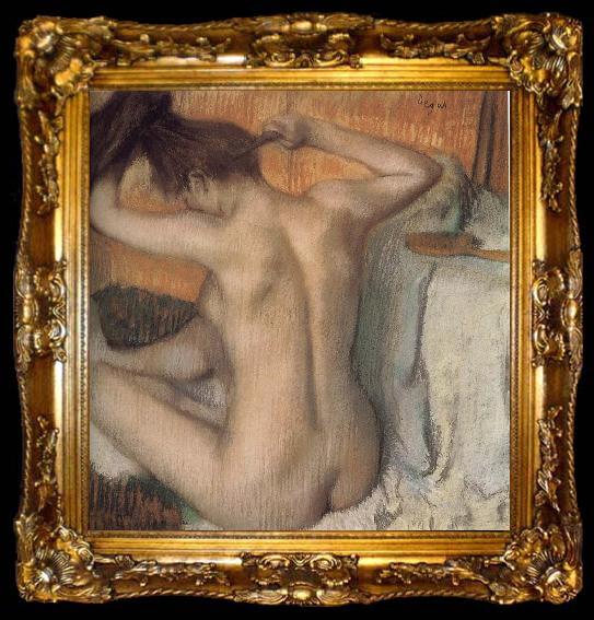 framed  Edgar Degas Dressing up lady, ta009-2