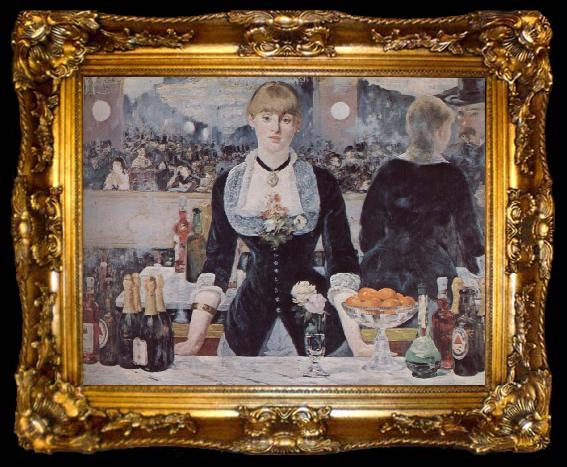 framed  Edouard Manet A bar at the folies-bergere, ta009-2