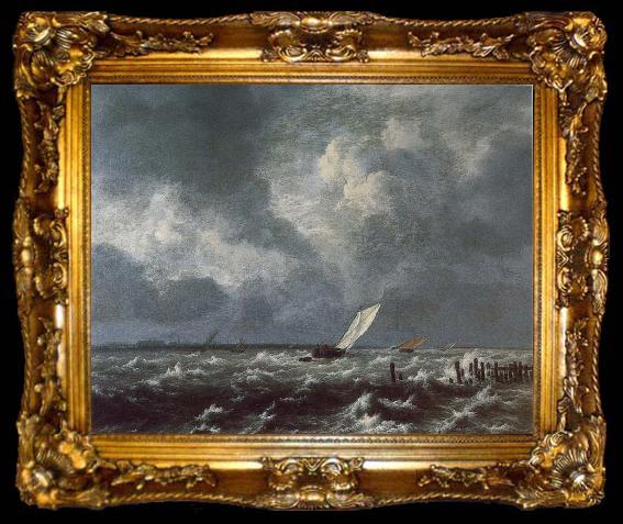 framed  Jacob van Ruisdael View of Het Lj on a Stormy Day, ta009-2